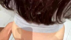 quick bathroom doggy creampie while party dances outside