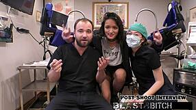 Petite Channy Crossfire Behind Scenes Sucks Cock Face Fucked Missionary Moaning Pussy Cum Blast Natural Tits