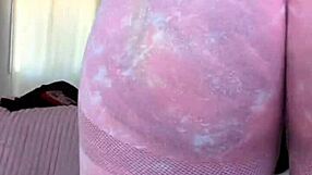 milf melody radford sheer gym leggings close-up