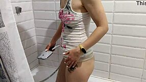 i found this pretty girl showering... she soaked her dress n panties so i shoved my cock right in her wet beaver 4k!!