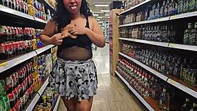 Watch this Venezuelan hotwife flash her big ass in the supermarket while her cuckold husband films in Medellin?