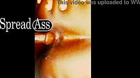 Ebony Nina's Big Ass Dildo Fingering Close-Up Homemade Masturbation