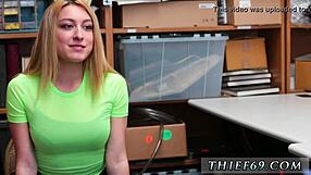 hey, check out this platinum blonde teen in hardcore action with the lp officer