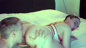 Perverted guy pisses on milf's natural tits then assfucks her roughly