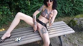 Lucy Ravenblood Dildos Pussy In Public Park!