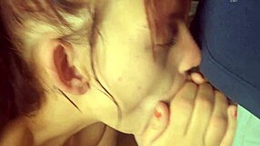 petite 18-year-old stepdaughter kneels sucking daddy's monster cock hungrily