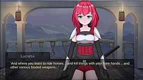 in slave lord realms of bondage gameplay, futanari kaylin gives fu�massage to bound lesbian slave submitting fully