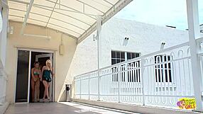 Naughty lesbian girlfriends sneak out for wild toy fucking!