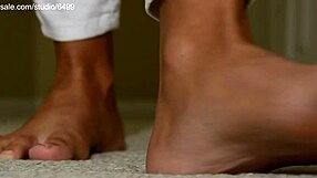 Young cute babe with big natural tits strokes massive cock for explosive morning orgasm handjob!