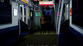 asian girl with small tits plays erotic game on night train in neutral ending tease