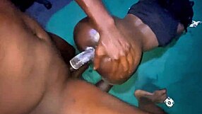 Fucking this whore's wet creamy pussy so hard with big black african cock