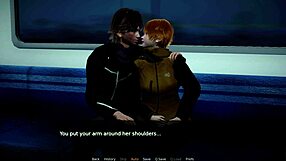 asian girl with small tits plays erotic game on night train in neutral ending tease