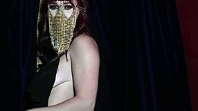 Sultry Redhead Milf Odette Fox Strips Fancy Dress Revealing Big Natural Tits