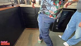 corny hubby hires plumbers to stuff brazilian wife's hairy pussy with cock