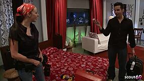 Big titted cougar milf seduces virgin boy for first deepthroat doggystyle ride home alone.