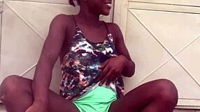 Crazy bitch twerks hard to Nigerian afro music