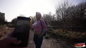 german scout picks up french blonde endy big clit tits for rough casting fuck