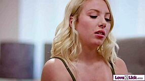 Stepdaughter Promises Secrecy After Stepmom Licks Her Shaved Pussy and Sucks Tits