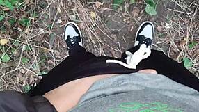 heart pounds during my risky forest masturbation thrill