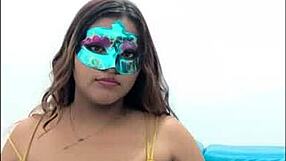 Brunette Student Gropes Big Tits Before Exams