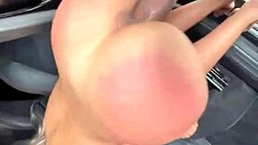 petite slut screams as huge cock wrecks her tight pussy in car