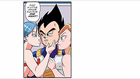 Вегета гледа как блондинка милф получава кримпай грубо от чудовищни черни хуи в луда тройка