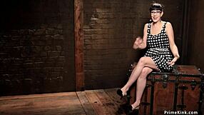 Lezdom Mistress Toys Hogtied Ebony Brunette Slave Choking Gagging Deepthroat Pain