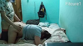 Latina In Pink Thong Rides Cowgirl Bent Over Doggystyle