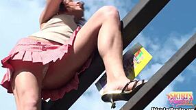 18+ Upskirt Panties Flash Teases Jerk Off
