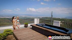 wanna see us squirt kissing in hottub? ohana petite licks angie lynx juicy pussy