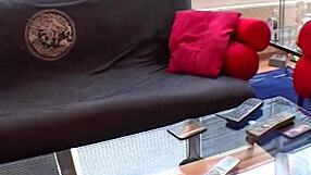 blonde mature maid gets fucked right in the living room