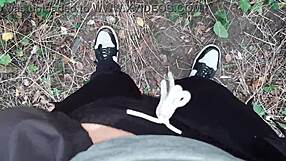 heart pounds during my risky forest masturbation thrill