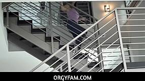 Orgyfam Step Niece Alita Lee Deepthroat Handjob Group Urges with Step Uncle