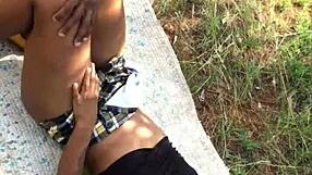 Homemade Ebony Cheerleader Flashes Her Black Curves for Secret Thrills