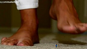 Young cute babe with big natural tits strokes massive cock for explosive morning orgasm handjob!