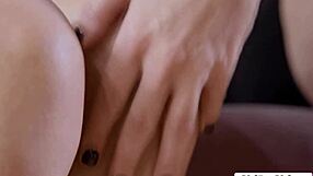 Busty milf stepmom grinds in 69 position licking young stepdaughter's shaved pussy