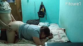 Latina In Pink Thong Rides Cowgirl Bent Over Doggystyle