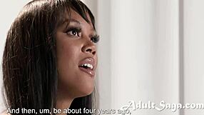 august skye bares big ebony tits in casting interview solo masturbation