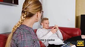 Tutor4k Handsome Heartbreaker Pounds Physics Tutor on Red Couch