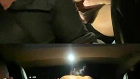 hubby drives while i bounce on lover's cock in back seat cuckold style