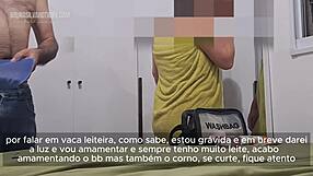 grávida casada chupa e fode com dotado na casa de swing humiliating her cuckold.
