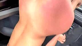 petite slut screams as huge cock wrecks her tight pussy in car