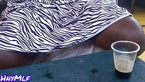 I flash my shaved pussy in public bar voyeur