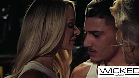 Voyeur Babe Joins Couple for Bent-Over Threesome Fuck