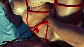 Silvana Lee's oiled pussy bound tight for bondage pounding