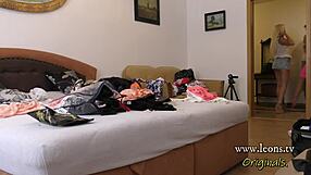 horny college girls' lingerie haul turns into panty-wedgie striptease party