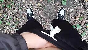 heart pounds during my risky forest masturbation thrill