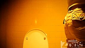 Beautiful Girl's Hairy Pussy Exposed Peeing Standing in Hidden Toilet Cam