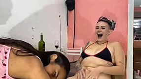 putaria com casal dna petite brunette slut rides huge interracial dildo toy!!