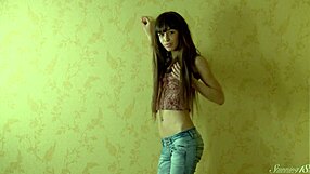 Horny Young Brunette Sade Fingers Shaved Pussy In Doggystyle Whore Style